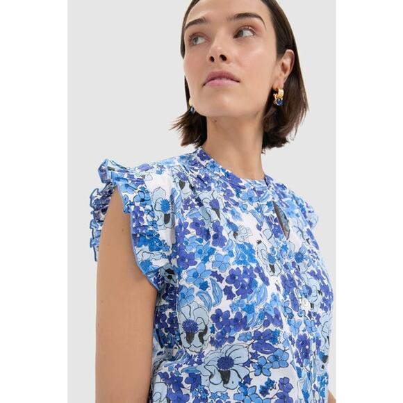 RO'S GARDEN Exclusive Blue Nerano Dawson Shirt Size S NWT Retail $110 Tuckernuck - Picture 5 of 7